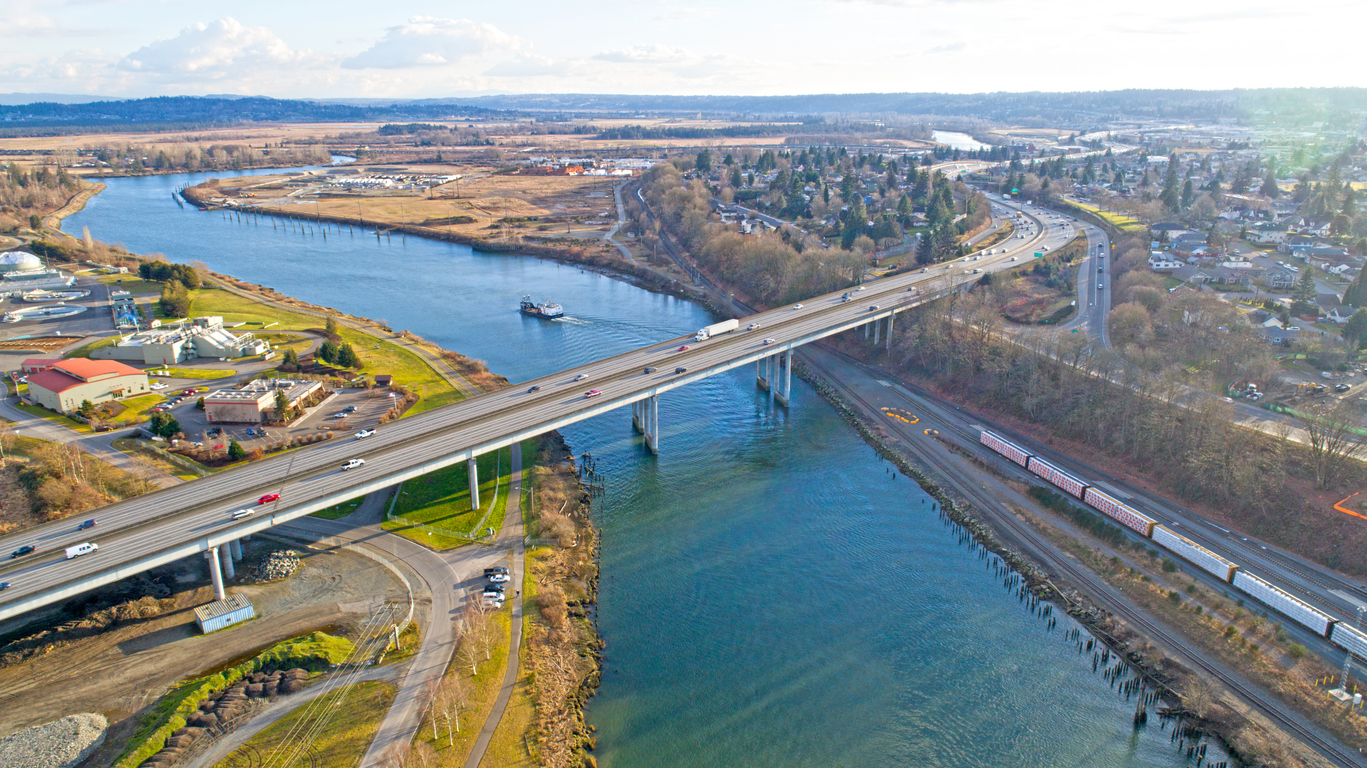 Panoramic Image of Everett, WA